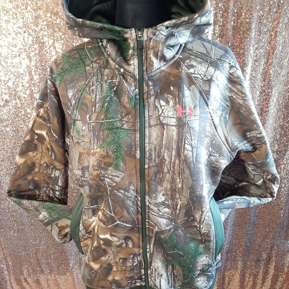 Under Armour Women's loose Camouflage fleece full-zip hoodie jacket Size M - Picture 1 of 8
